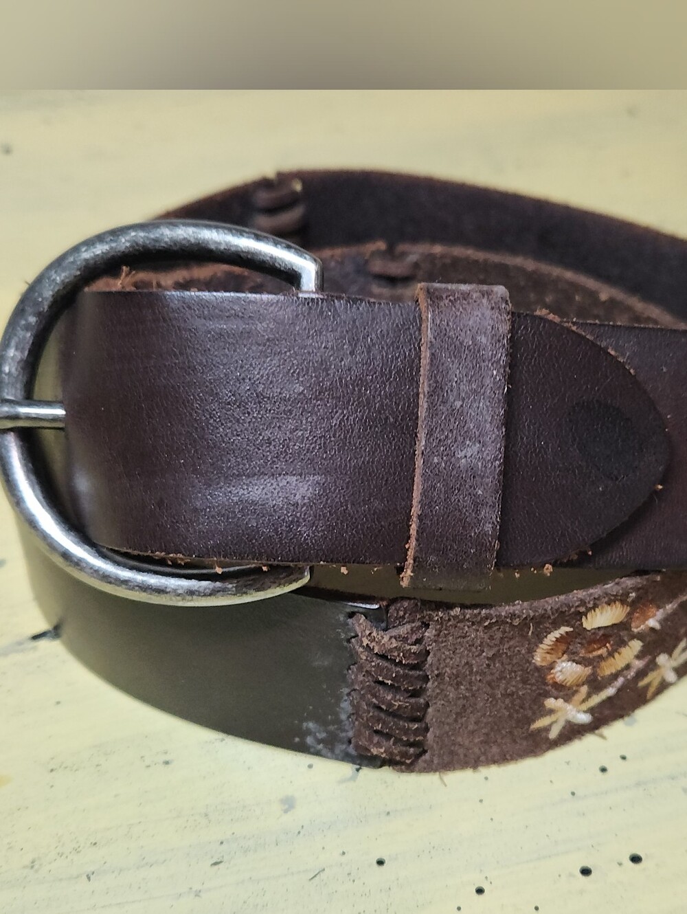 The Old Navy Floral Leather & Suede Belt